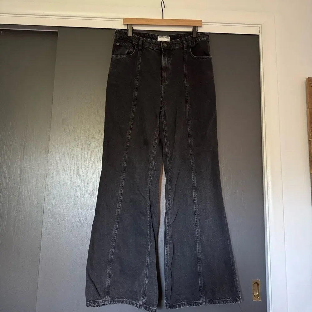 Free People We the Free Wallflower Wide Leg Jeans Midrise sz 31